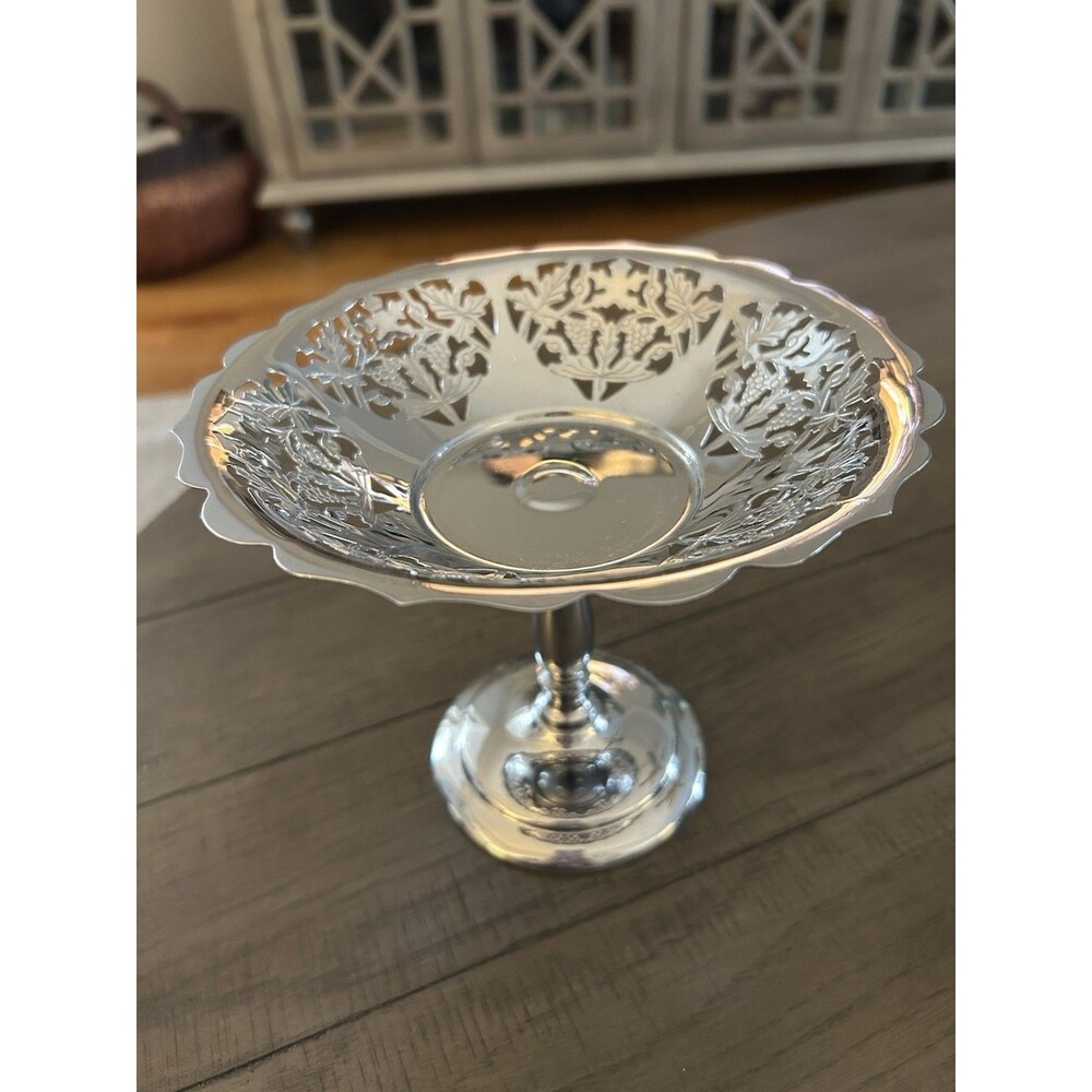 Vintage Art Deco 1930-1950’s Farber Bros Krome Kraft Pedestal Compote